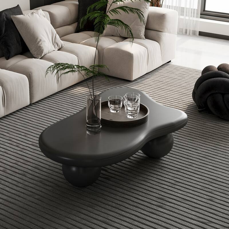 40" Cloud Shaped Coffee Table with 3 Ball Legs