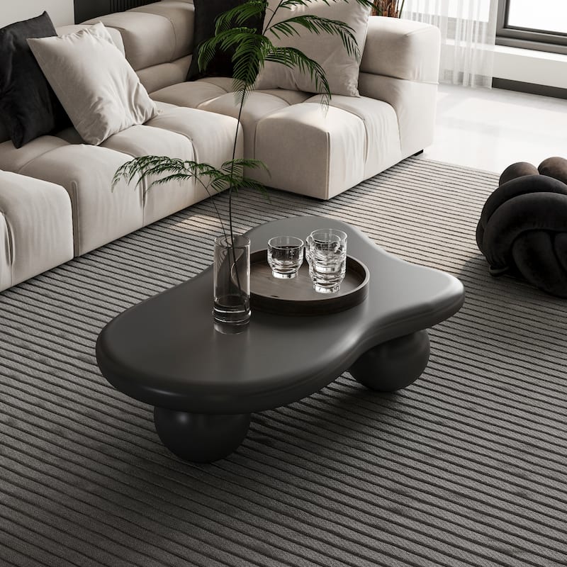 GDF Studio - Aurelia 40 Inch Cloud Shaped Coffee Table with 3 Ball Legs