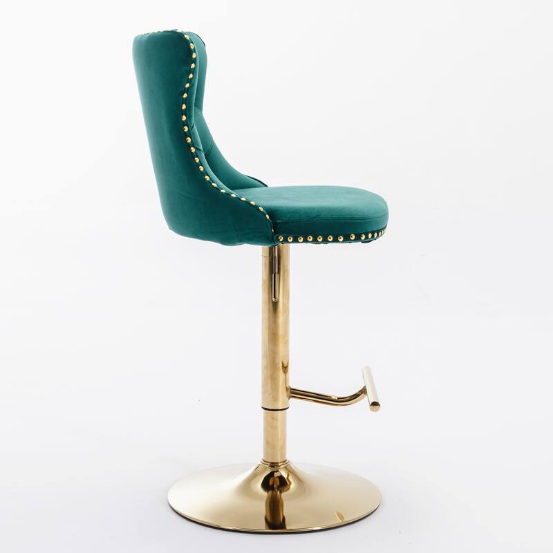 Modern Upholstered Swivel Barstools with Adjusatble Seat Height,Set of 2