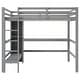 preview thumbnail 7 of 22, Full Size Loft Bed with Bulit-in Desk and Multifunction Storage Shelves, Wooden Loft Bedframe with Ladder and Guardrail