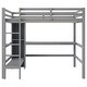 preview thumbnail 20 of 22, Full Size Loft Bed with Bulit-in Desk and Multifunction Storage Shelves, Wooden Loft Bedframe with Ladder and Guardrails