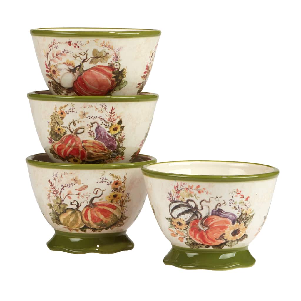 Certified International Harvest Morning Ice Cream/Dessert Bowls, Set of 4 - 18 Oz.