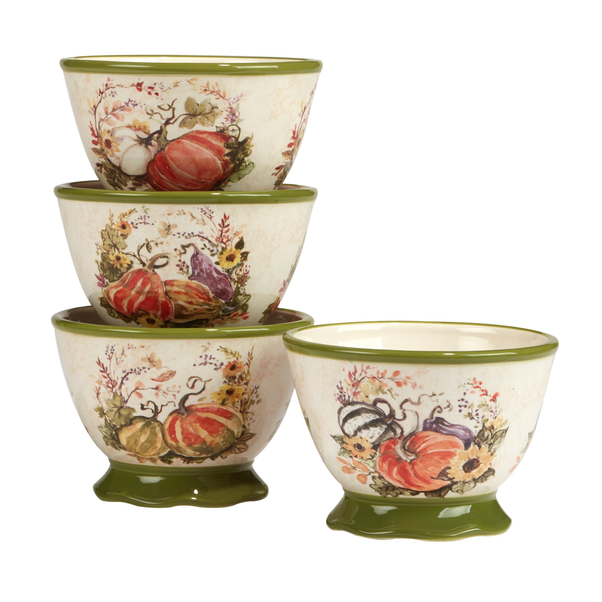 Certified International Harvest Morning Ice Cream/Dessert Bowls, Set of 4 - 18 Oz.