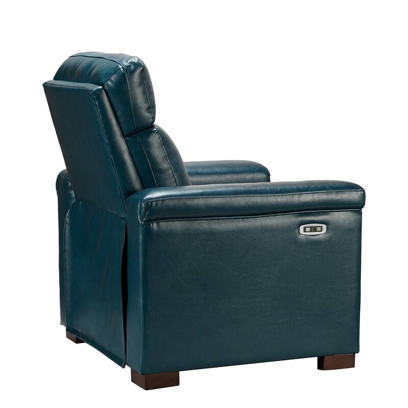 Alicia 34.65" Wide Contemporary Classic Genuine Leather Power Recliner With USB Port, Set of 2