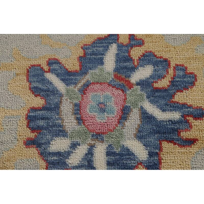 All-Over Oushak Oriental Area Rug Hand-Knotted Wool Carpet - 9'0" x 11'8"