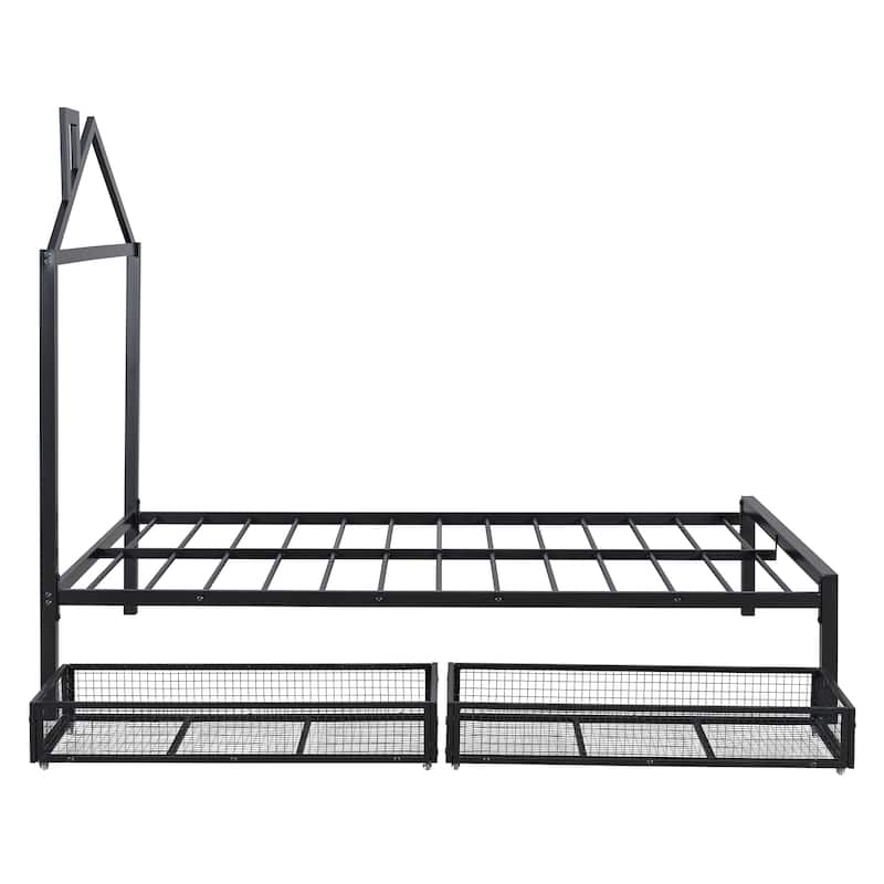 Metal Platform Bed with two drawers