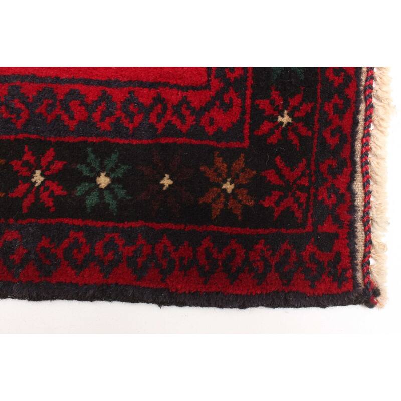 ECARPETGALLERY Hand-knotted Teimani Red Wool Rug - 2'10 x 4'8