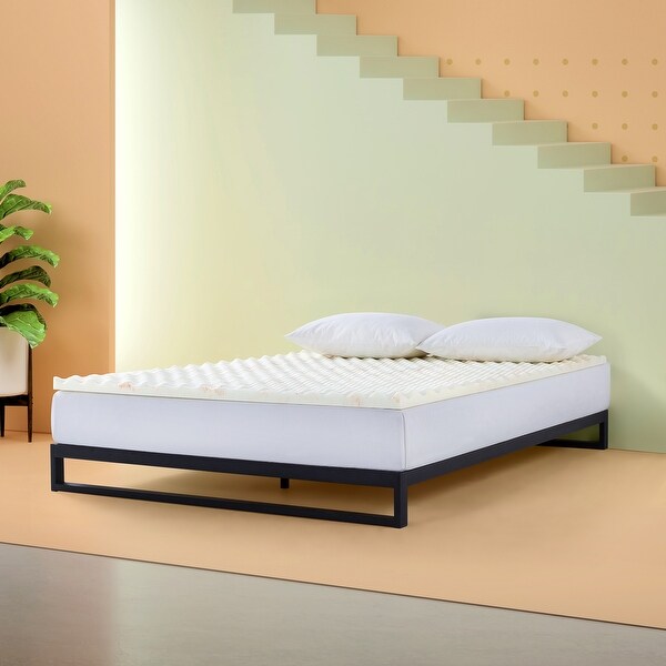 Priage by ZINUS 1.25 Inch Swirl Copper Cooling Memory Foam Mattress Topper. Opens flyout.