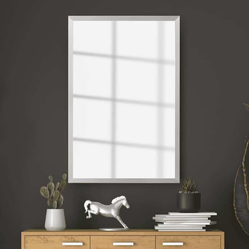 Ellis Brushed Chrome Framed Vanity Mirror