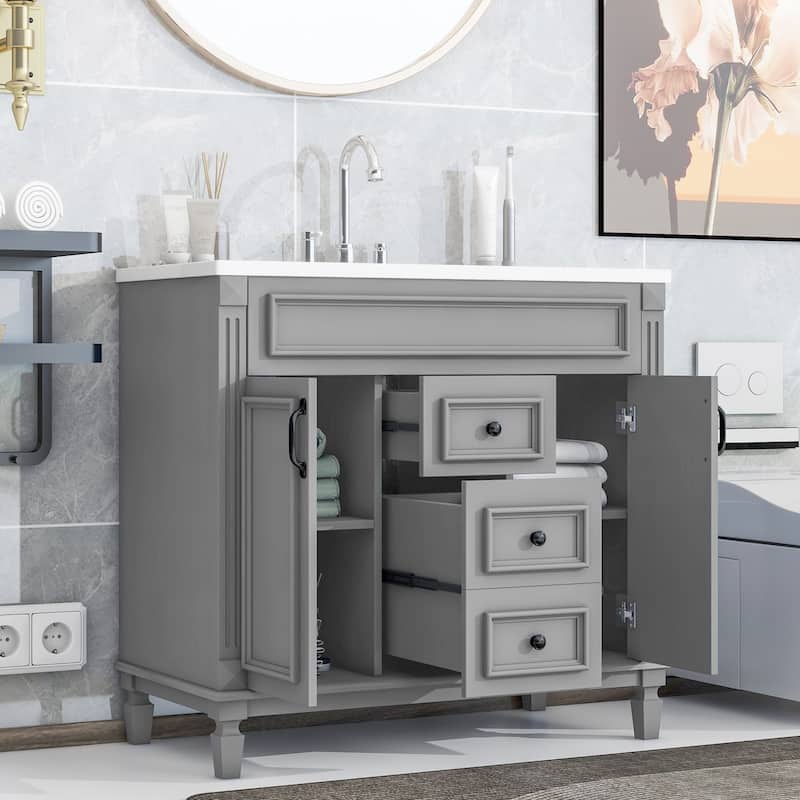 36'' Bathroom Vanity with Top Sink