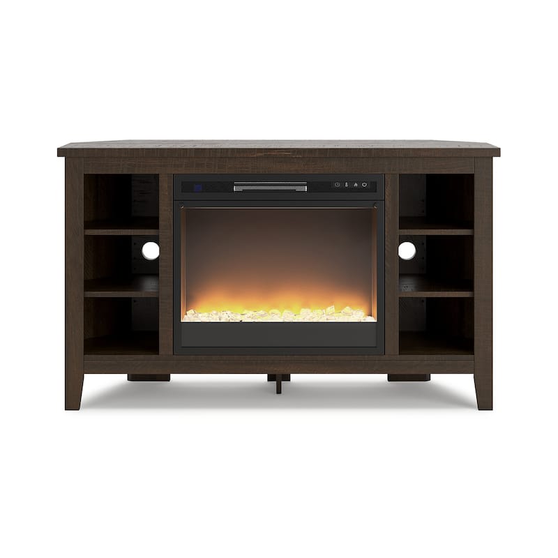 Signature Design by Ashley Arlenbry 48" Corner TV Stand with Electric Fireplace - 48"W x 15.75"D x 28.5"H
