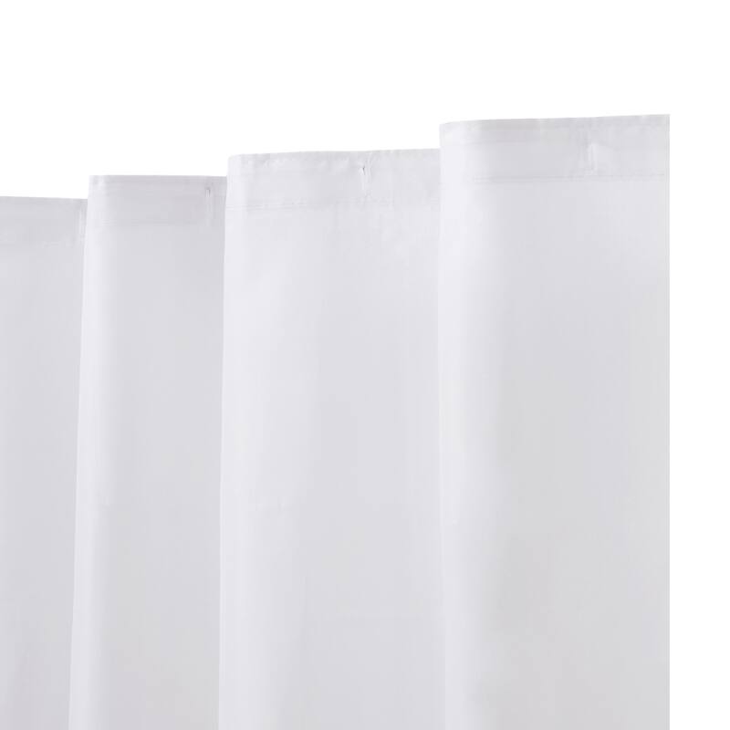 Kenney Water Repellant Fabric Shower Curtain, 70" W x 72" H - White - White