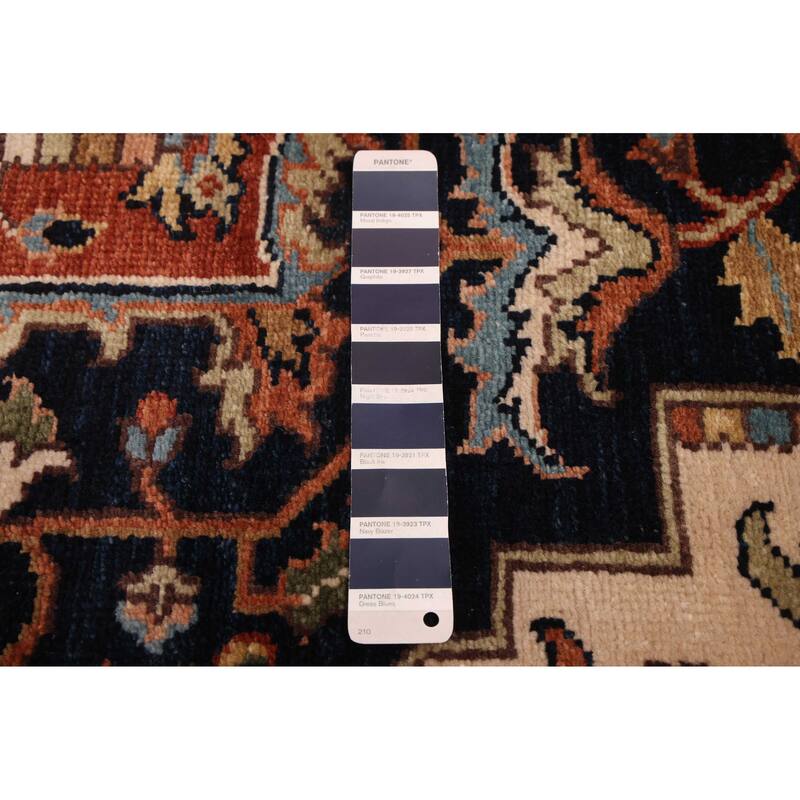 ECARPETGALLERY Hand-knotted Jules Sultane Dark Navy Wool Rug - 7'11 x 9'9