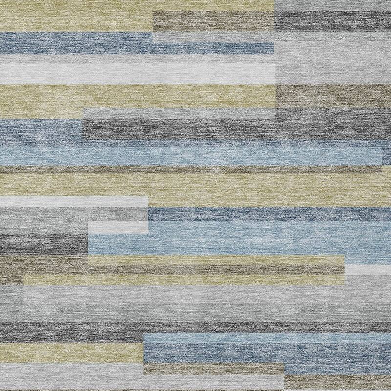 HomeRoots Striped Transitional Rectangle Outdoor Rug
