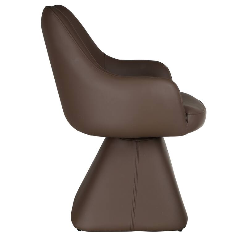 Contemporary Faux Leather Dining/Accent Chair with Swivel