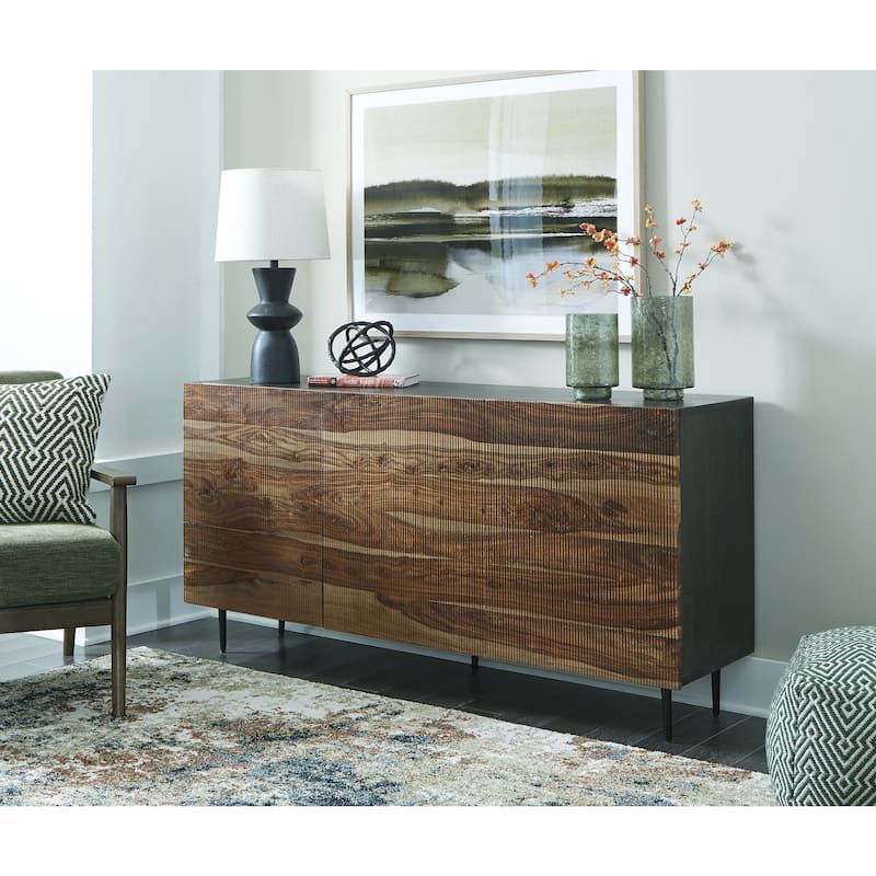 Signature Design by Ashley Darrey Natural/Brown Accent Cabinet - 64" W x 16" D x 32" H