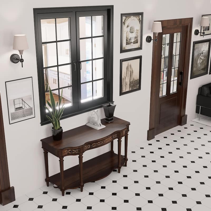 Merola Tile Chelsea Black 9-3/4" x 9-3/4" Porcelain Floor and Wall Tile