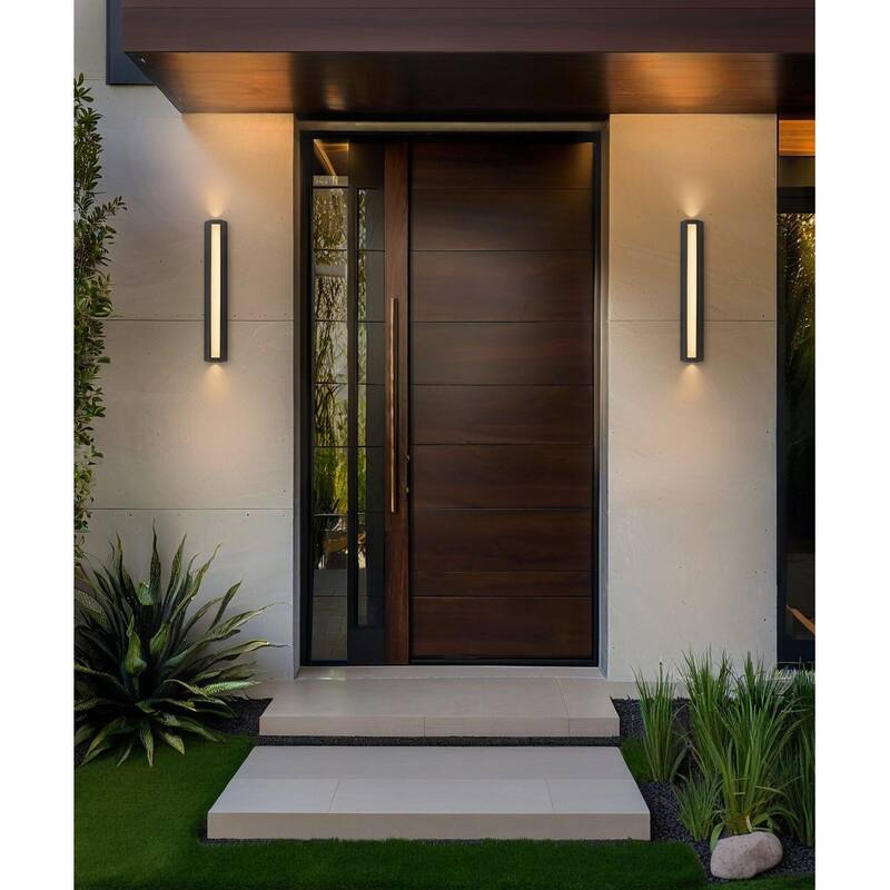 Modern Dimmable LED Outdoor Wall Sconce, 3000K Warm White