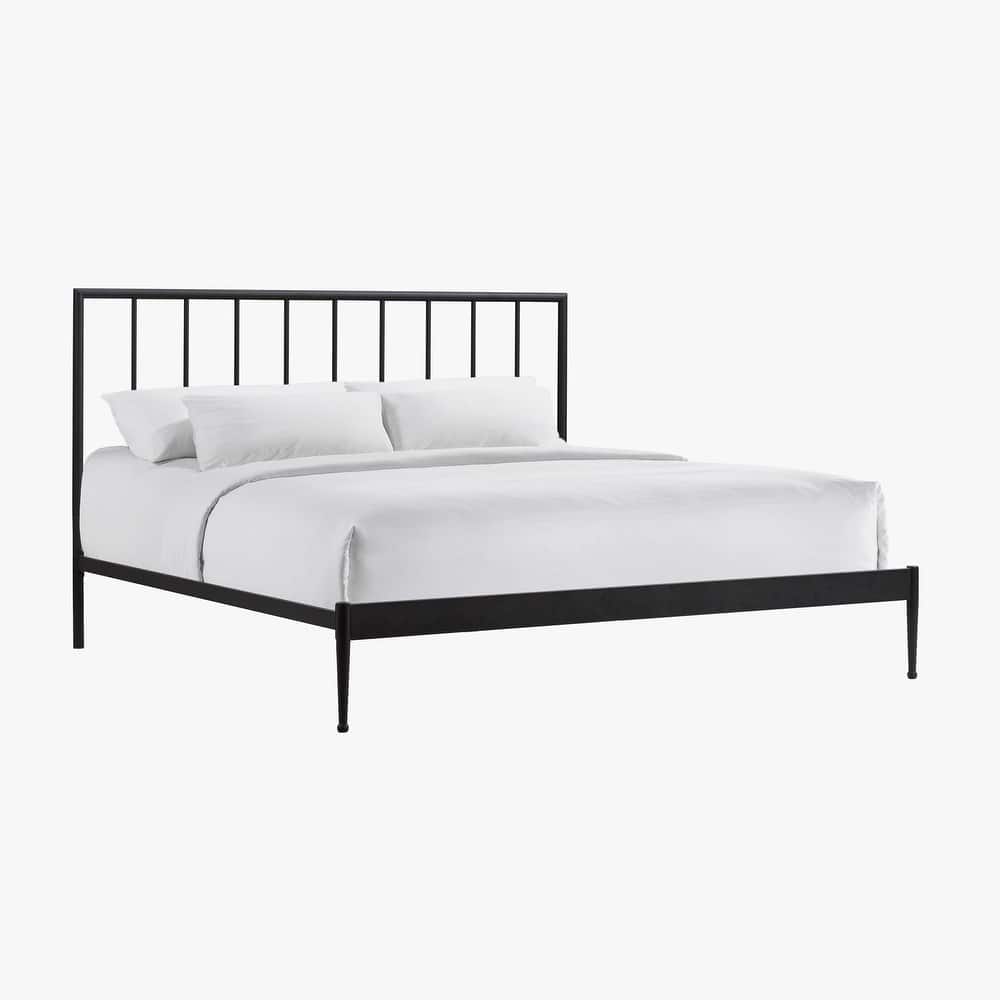Intercon Modern Metal Panel Bed, Black