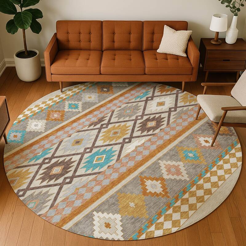 Machine Washable Indoor/ Outdoor Global Clemente Chantille Rug
