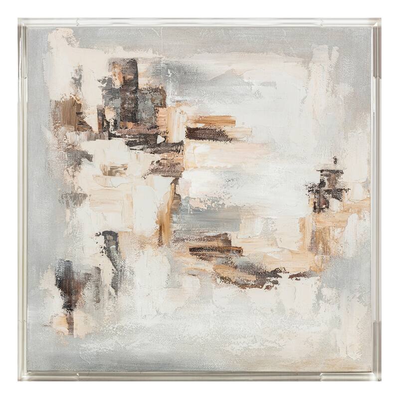 Canvas Wall Art Wood Frame Abstract Textured Modern Decor - 40" Multi