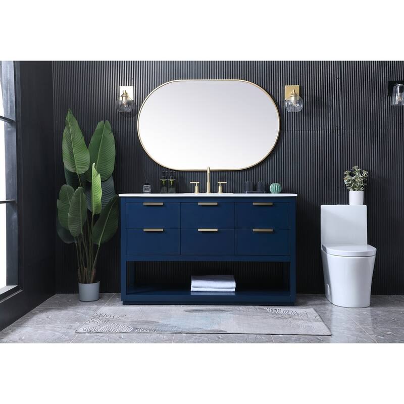 Elegant Lighting VF19254 Larkin 54" Free Standing Single Basin Vanity