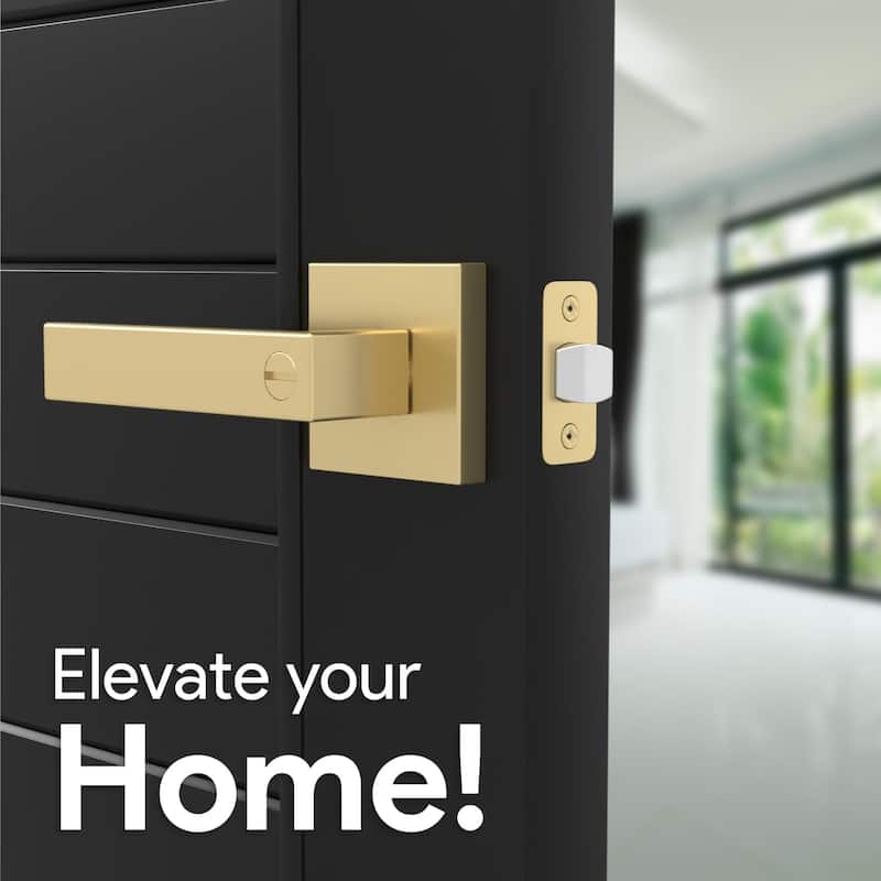 Mega Handles ROBELL Privacy Lever Door Handle, Modern Square Design, keyless door lock, Bathroom Interior Lock, Easy Install