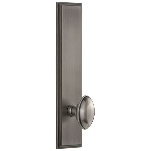 Grandeur CAREDN_TP_PRV_238_RH Carre Solid Brass Tall Plate Rose Right Handed Privacy Door Knob Set with Eden Prairie Knob and