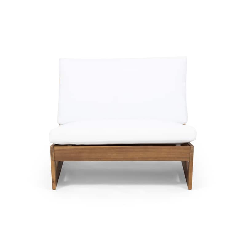 Sherwood Acacia Wood Outdoor Club Chair with Cushions by Christopher Knight Home