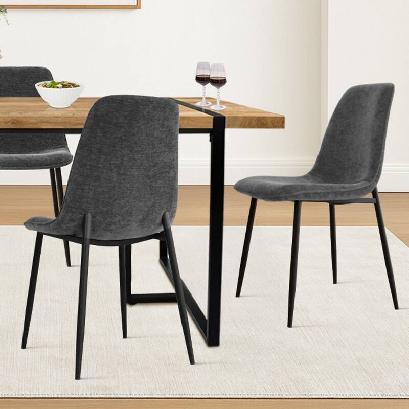 Rectangular Dining Table Set for 4 with Upholstered Chairs