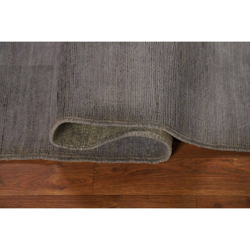 Gray Gabbeh Modern Rug Hand-Knotted Wool Carpet - 4'3"x 5'9"