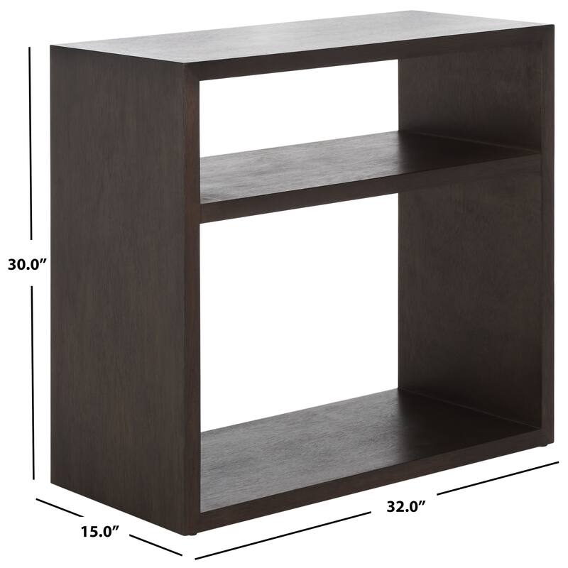 SAFAVIEH Lisette 2-Shelf Console Table - 32Wx15Dx30H - Dark Oak
