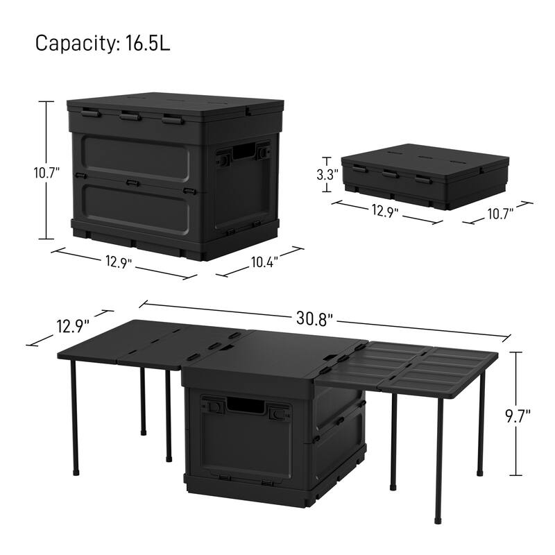 Folding Plastic Storage Box Stackable Side Opening Collapsible Storage Bins