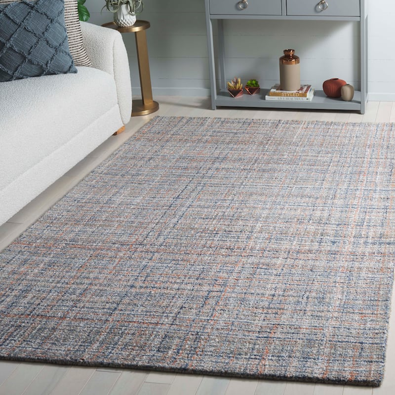 SAFAVIEH Handmade Abstract Cliff Rug - 6' Square - Blue/Grey