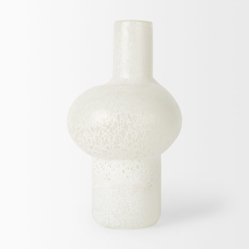 Heket Short White Glass Vase