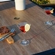 preview thumbnail 6 of 11, Wood-look PVC Patio Dining Table Steel Large Rectangular Table with Umbrella Hole