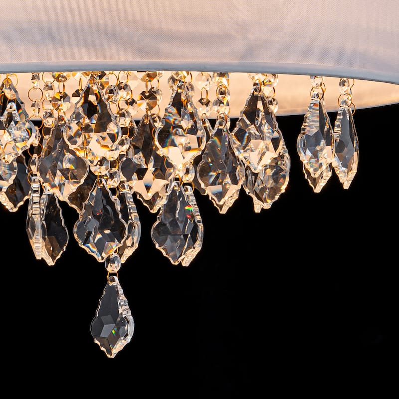 Starsky 5-Light Fabric Drum Chandelier with Crystal Accent