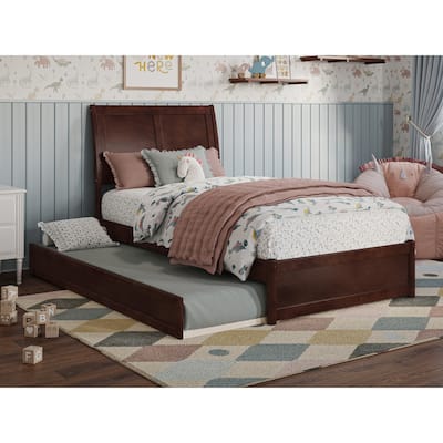 Andorra Platform Bed with Panel Footboard and Twin Trundle