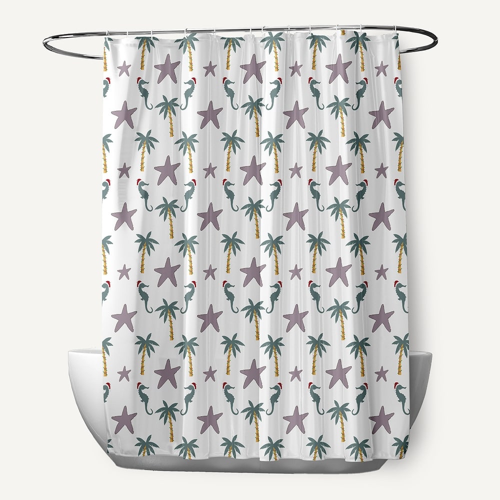 Christmas Beach Pattern Shower Curtain