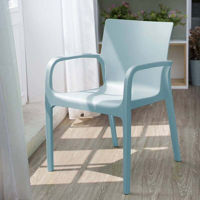 Alissa Resin Stackable All-Weather Dining Armchair, Set of 2