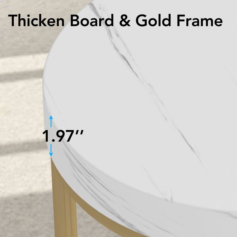 Round Side Table End Table, Modern Nightstand for Living Room Bedroom