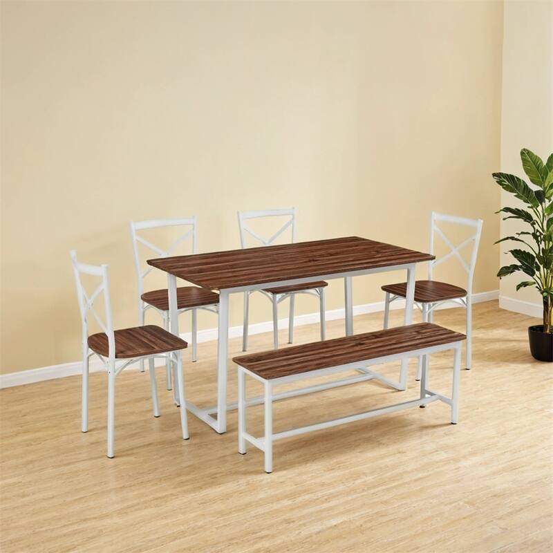 6 Pieces Dining Set,6-Piece Kitchen Table Set,Breakfast Nook