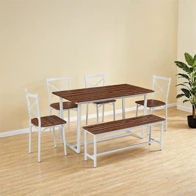 6 Pieces Dining Set,6-Piece Kitchen Table Set,Breakfast Nook