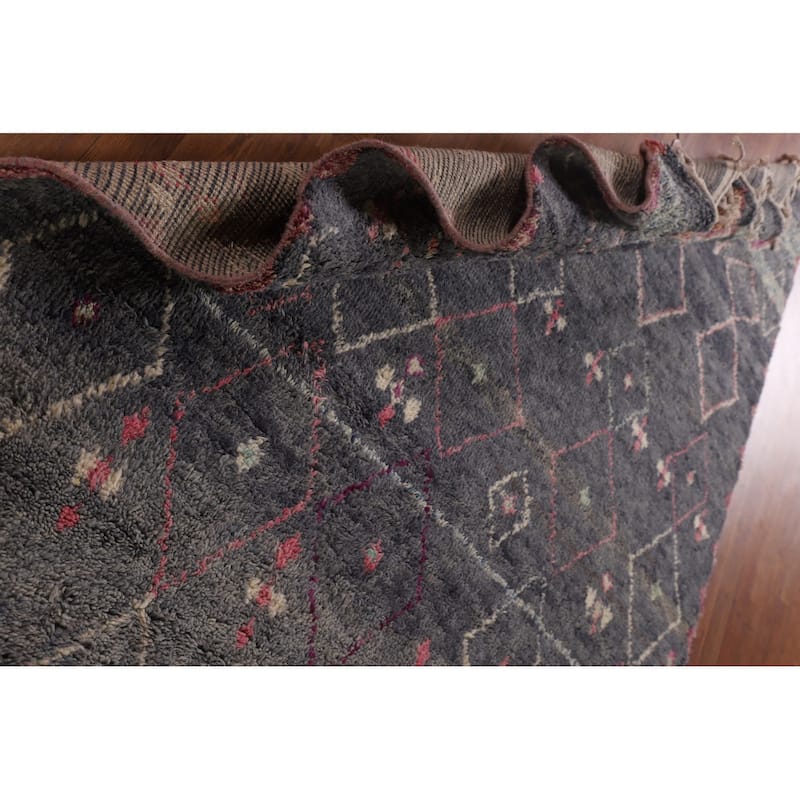 Plush Moroccan Area Rug Handmade Wool Carpet - 6'2" x 9'11"