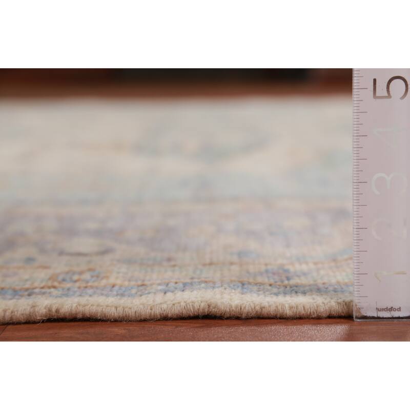 Hand Knotted Oriental 100% Wool Carpet Transitional Floral Beige & Ivories Oushak Area Rug - 9' 9'' X 8' 4''