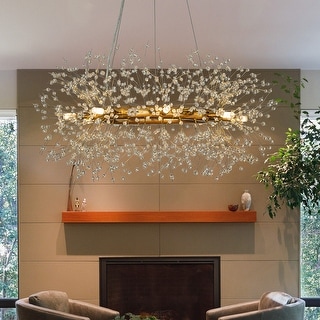 8-lights Stainless Steel Firework Crystal Chandelier In Antique Bronze For Living Room And Dining Room