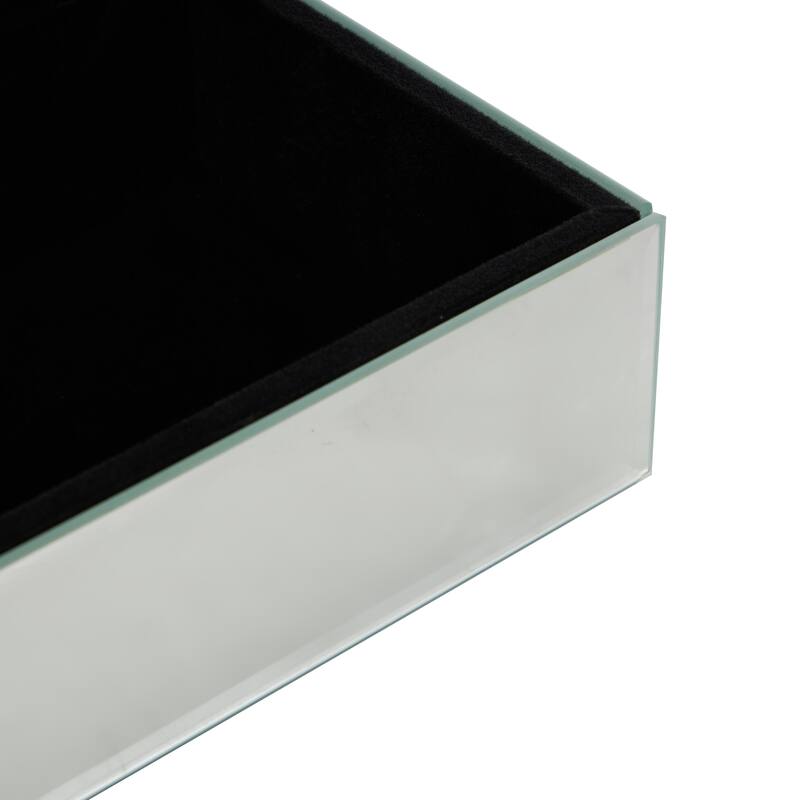 Glass Mirrored Jewelry Box with Pink or Black Bubble Textured Balls - Silver - Roche River Decor