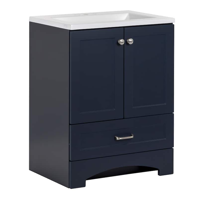 Spring Mill Cabinets Emlyn 24.5" Bathroom Vanity With Drawer and White Sink Top