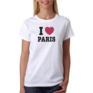 Shop I Love Paris Women S White T Shirt Free Shipping On Orders