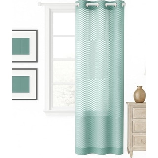 Urban Lifestyle Aqua Sheer Colorblock Window Panel
